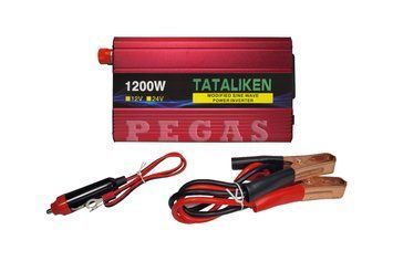 Инвертор TATALIKEN 12V 1200W (500W) модифицированная синусоида, преобразователь 12&ndash;220В, с клеммами и кабелем в прикуриватель 3035919777 фото