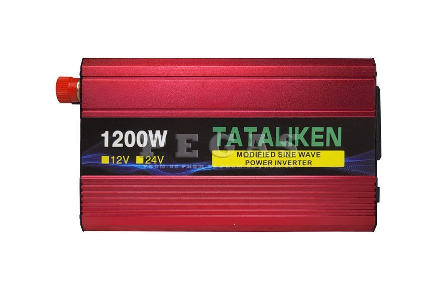 Інвертор TATALIKEN 12V 1200W (500W) модифікована синусоїда, перетворювач 12&ndash;220В, з клемами та кабелем у прикурювач 3035919777 фото
