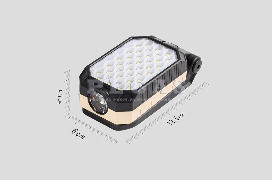 Ліхтар світлодіодний LED W599B з магнітом та гаком, акумуляторний, 4 режими, прожектор, USB зарядка W 599В фото