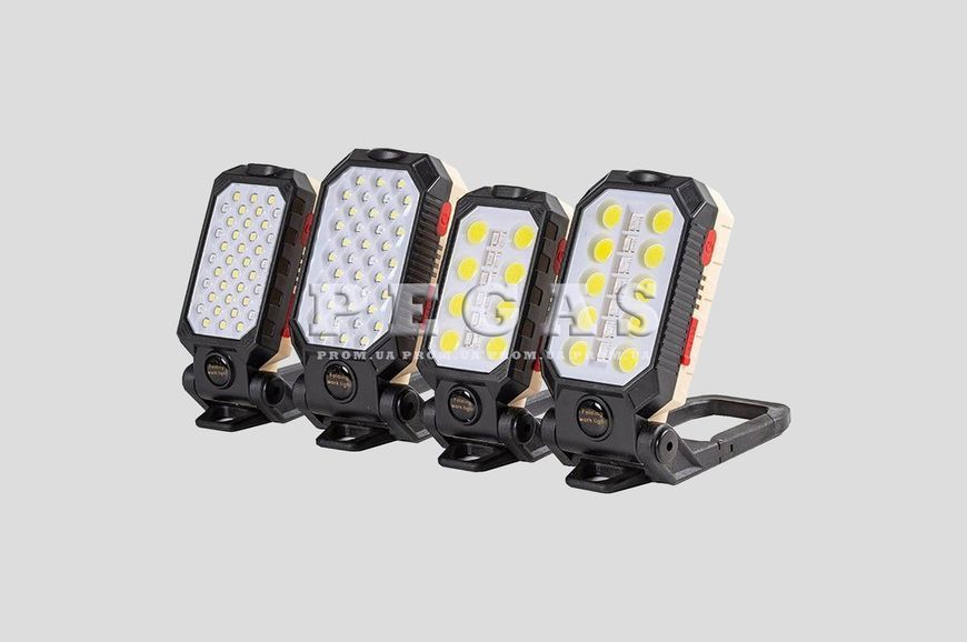 Ліхтар світлодіодний LED W599B з магнітом та гаком, акумуляторний, 4 режими, прожектор, USB зарядка W 599В фото