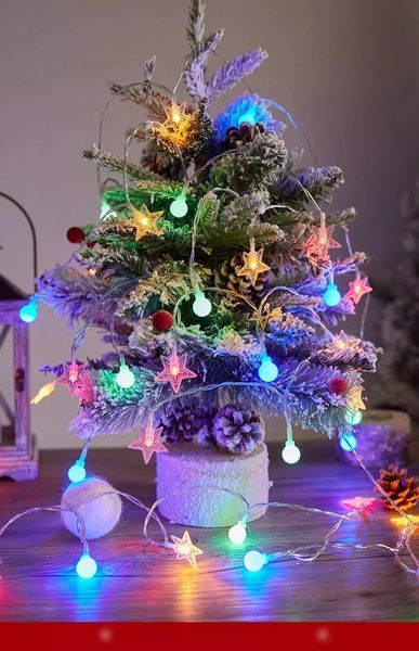 Світлодіодна гірлянда Зірки та кульки 10 м кольоровий на USB| 80 LED гірлянда з фігурками 1997013206 фото