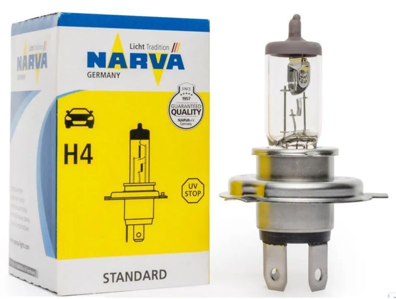 Автолампа H4 24V 75/70W P43t NARVA 48892, двухниточная галогеновая лампа главного света для грузовиков и автобусов 48892 фото