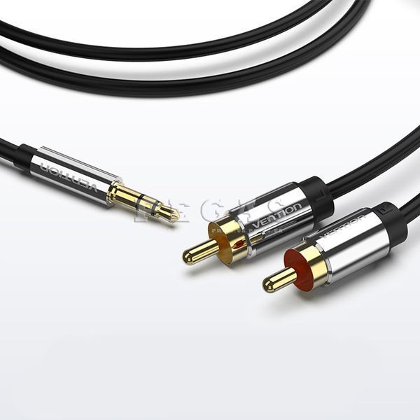 Кабель AUX 3.5 mm M - 2xRCA M, 1,5 м, Black (BCFBF) Vention 1,5 м фото