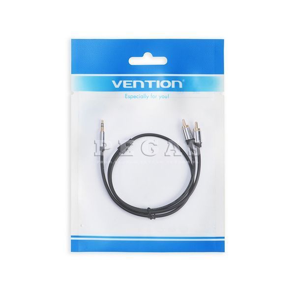 Кабель AUX 3.5 mm M - 2xRCA M, 1,5 м, Black (BCFBF) Vention 1,5 м фото