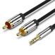 Кабель AUX 3.5 mm M - 2xRCA M, 1 м, Black (BCFBF) Vention 1 м фото 1