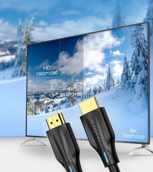 Кабель Vention HDMI-HDMI, 1 m, v2.1, 8K 60Hz, 4K 120Hz, 2K 144Hz, 1080P 160Hz (AANBF) SK1007-1 фото