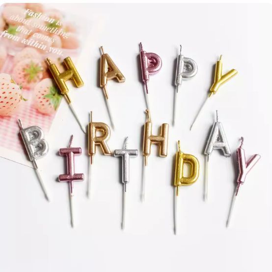 Свечки Happy Birthday золото HВ фото