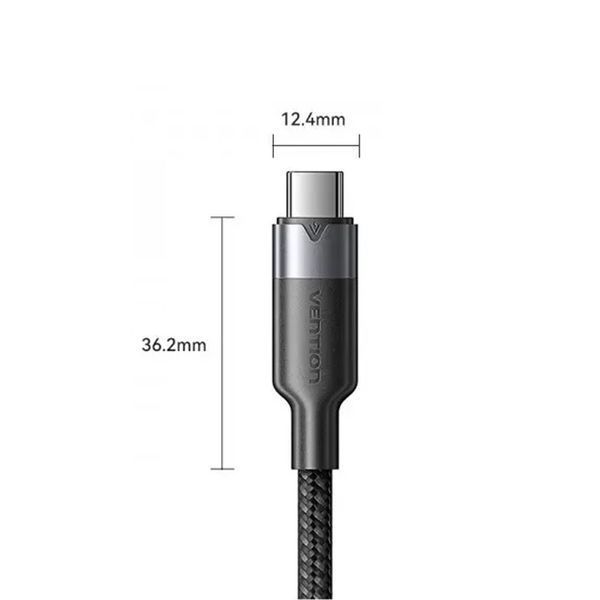 Кабель Type-C-Type-C Vention USB 2.0 60Вт 3A 2м черный SK1006 фото