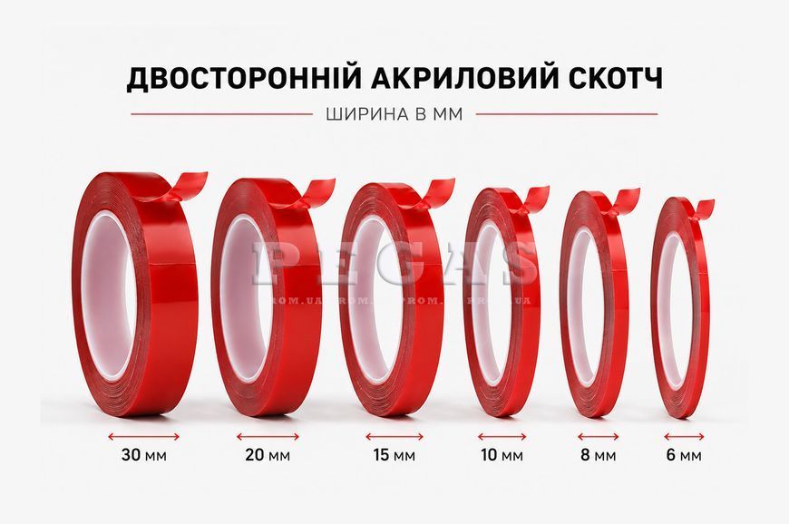 Двусторонний акриловый скотч прозрачный 30 мм 5 м 0.8 мм, монтажная клейкая лента аналог 3M 6009 SU2006 фото