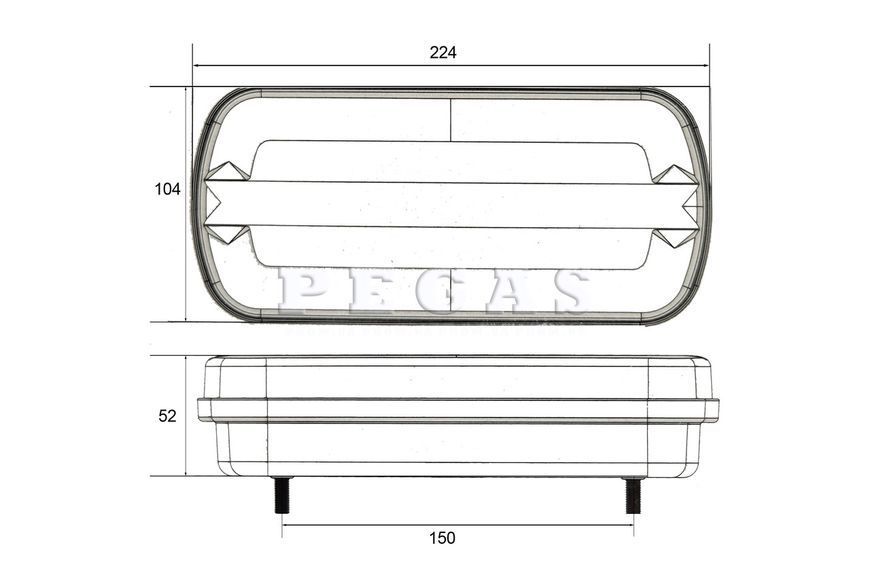 Фонарь задний LED-NEON 202301D 12-24В для прицепа, лафета, полуприцепа, со светом заднего хода 224х104 &agrave;ERAY Турция 202301 ліхтар фото