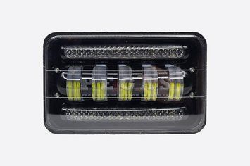 Светодиодная LED фара ближнего света 50W 5 линз с ДХВ прямоугольная 11-32 В для внедорожников, грузовиков и спецтехники ФР 5 фара LED лінза 50W фото