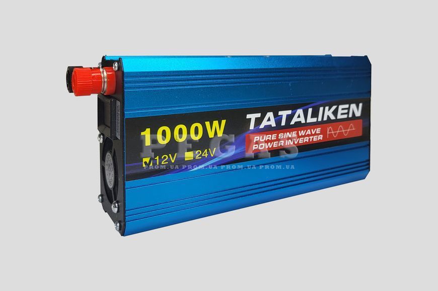 Инвертор TATALIKEN 12V 1000W (400W) чистая синусоида, преобразователь 12&ndash;220В, с клеммами и кабелем в прикурив 2938114162 фото